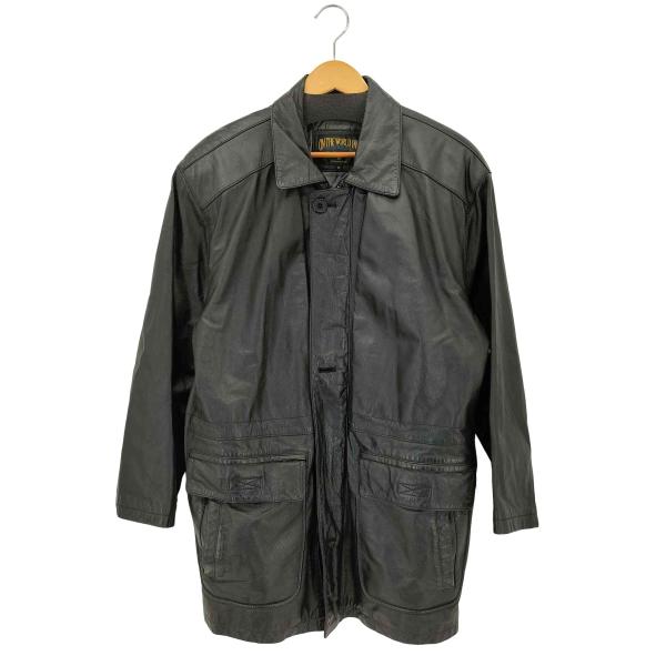USED古着(ユーズドフルギ) {{ON THE WORLD INC}} カウレザー ハーフコート ...