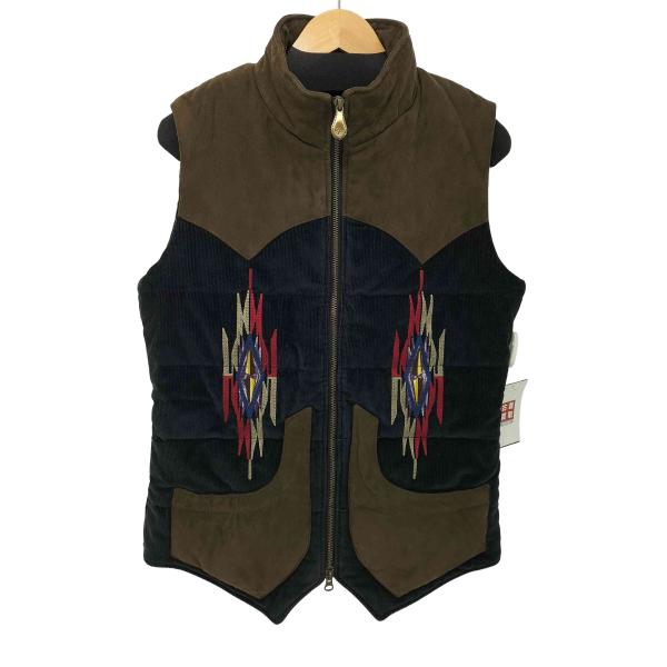 Obelisk(オベリスク) 00s Y2K archive Vest チマヨ柄 スエード×コーデュ...