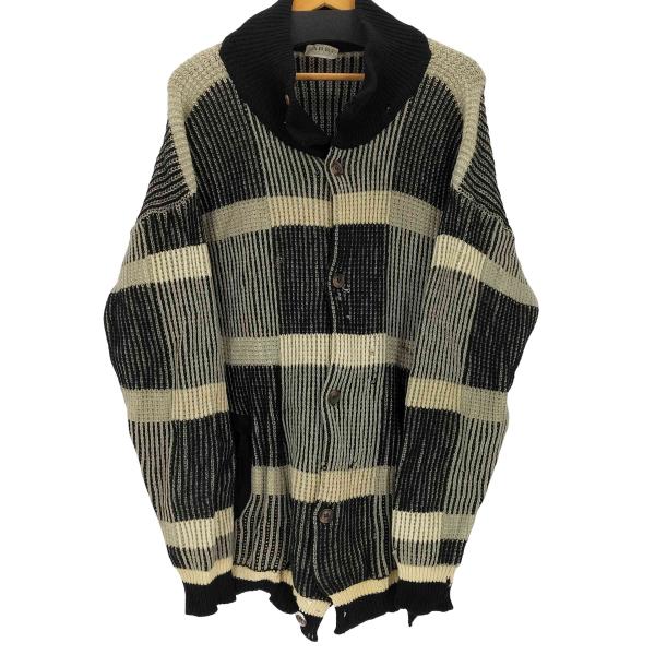 SABRE(セイバー) MADE IN ENGLAND チェック切替ニットカーディガン メンズ 表記...