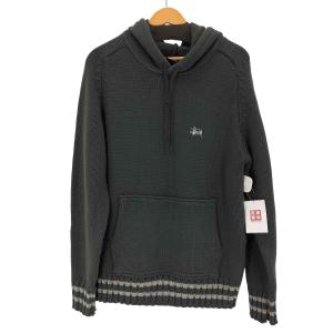 Stussy(ステューシー) 90s OLD ロゴ刺繍コットンニットパーカー メンズ JPN：L 中古 古着 0823