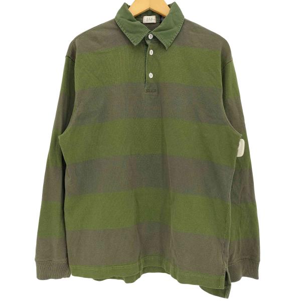 Gap(ギャップ) 80-90S ボーダー サイドスリット 長袖 ポロシャツ メンズ import：...