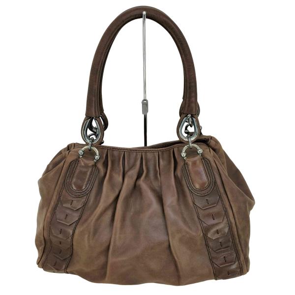 GIANFRANCO FERRE(ジャンフランコフェレ) ロゴプレート レザー ハンドバッグ レディ...