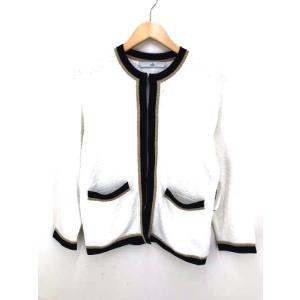 ティアラ Tiara 配色鹿の子ニットジャケット レディース