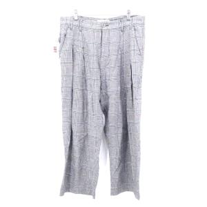 スタジオニコルソン STUDIO NICHOLSON BUNCH PANT A ダブルプリーツチェックパンツ メンズ M 中古 古着 210622｜bazzstore