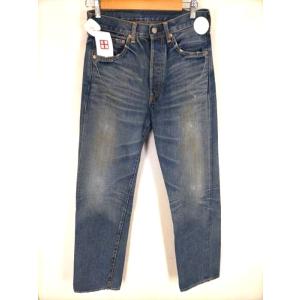 リーバイス Levi‘s 501 BIG E  Vステッチ ウエストシングル 足長R アルミリベット コインポケット裏チェ 中古 古着 211004｜bazzstore