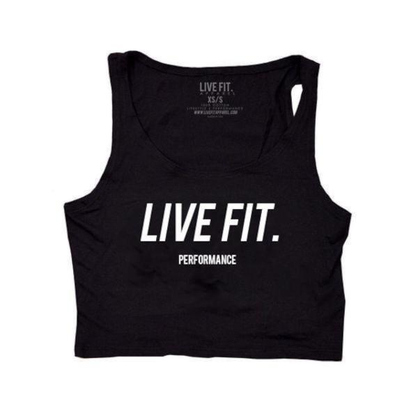 LIVE FIT.リブフィット Live Fit Crop Tank(タンクトップ)-  Black...