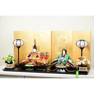 雛人形 HARUKURA 春蔵 親王飾り 紅薔薇 ミルキー台屏風セット 幅約70cm