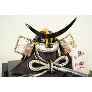 【名将兜飾り】 伊達政宗公 三日月彫金兜 6号...の詳細画像4