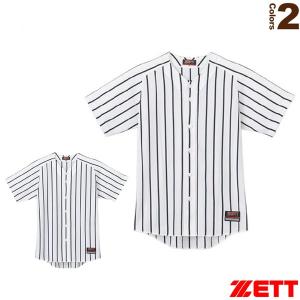 ゼット 野球ウェア（メンズ/ユニ）  ワイドストライプ リブメッシュ シャツ（BU631）｜bb-plaza