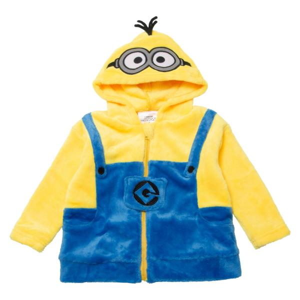 ミニオンズ なりきり フリース ジップ パーカー ベビー コスチューム コスプレ ボア フード付き ...