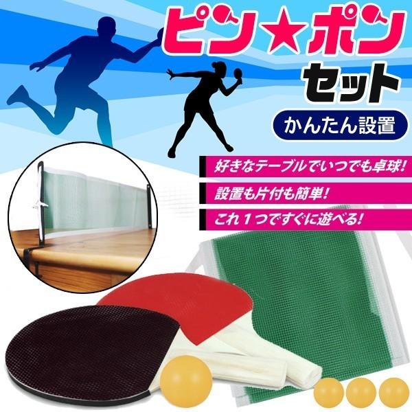 ★どこでも本格ピンポン★テーブルテニス 7点フルセット テーブルが卓球台に早変わり！ 伸縮式ネット・...