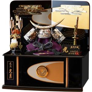 久月】五月人形 京甲冑 平安武久 作 本金箔押 正絹緋縅8号兜平飾り