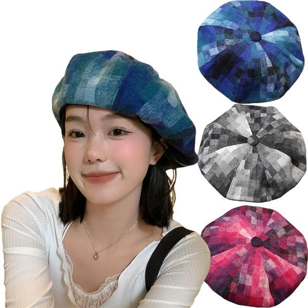 ベレー帽 マルチカラー グラデーション 帽子 レディースハット 大きいサイズ ベレー キャップ レデ...