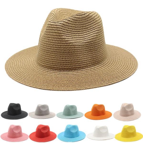 つば広 麦わら帽子 帽子 中折れハット カラー豊富 ストローハット 折りたたみ ツバ広 UVカット ...
