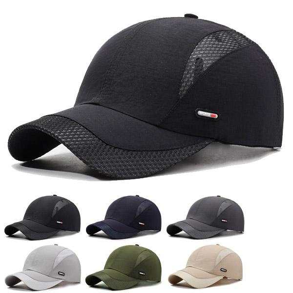 メッシュキャップ 帽子 メッシュ切替 キャップ ワンポイントプレート 軽量 ランニングキャップ UV...