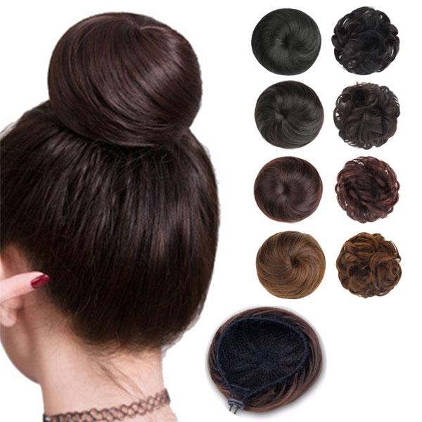 お団子 ウィッグ ポイントウィッグ カール ストレート おだんご エクステ ゴム コーム 部分ウィッ...