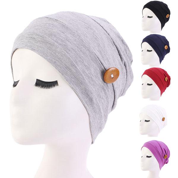 医療用帽子 ボタン付 レディースキャップ 帽子 医療用 外出用 モダール綿 薄手 帽子 ルームキャッ...