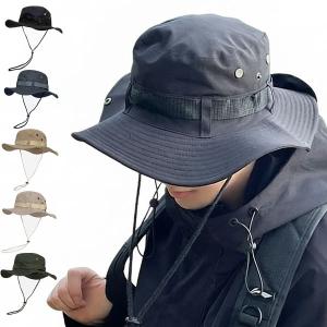 サファリハット 帽子 テンガロンハット アドベンチャーハット シンプル 無地 バケットハット メンズ レディース アウトドア HAT 2621