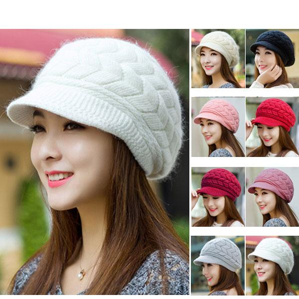 ニットキャスケット ニット帽 レディース ケーブルニット ファー 帽子 つば付き 厚手 ボア ニット...