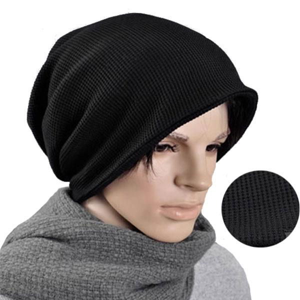 大きいサイズ ニット帽 リバーシブル ワッフル 帽子 無地 ニットキャップ ニットワッチ メンズ レ...
