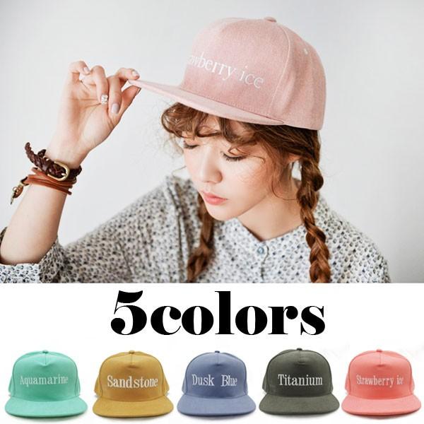 キャップ パステルカラー 帽子 カラーロゴ ロゴプリント シャーベットカラー 英字ロゴ 野球帽 メン...