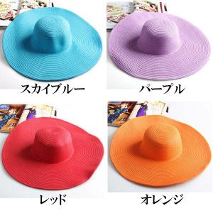 つば広 麦わら帽子 レディースハット 帽子 ス...の詳細画像4