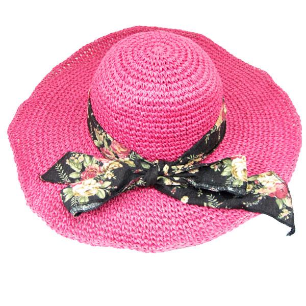 麦わら帽子 レディース 大きなリボン つば広 ストローハット キャペリンハット ツバ広 紫外線防止 ...