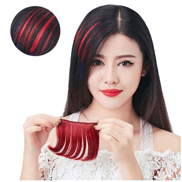 ワンカール エクステ ショート カラーエクステ ハロウィン コスプレ 前髪用ウィッグ エクステンショ...