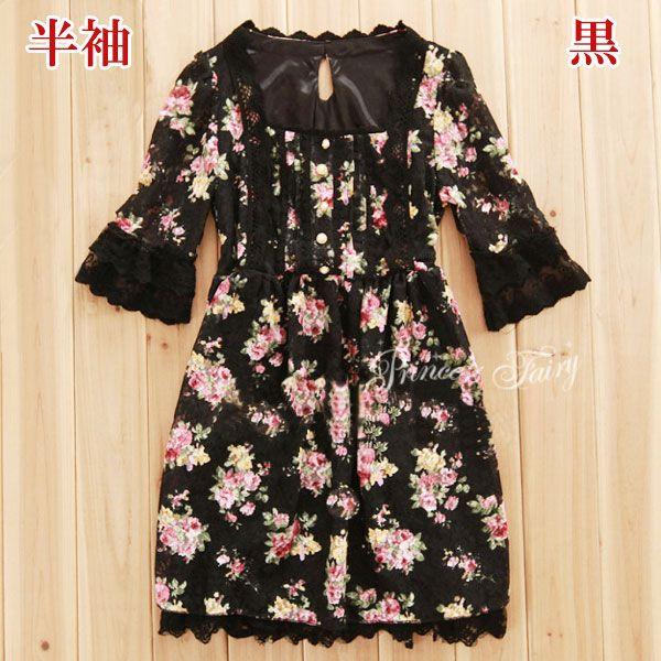 ワンピース レース ワンピース 花柄 レトロ ワンピ