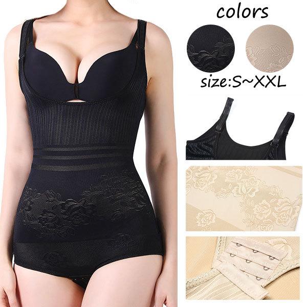ボディースーツ 補正下着 薄手 ボディスーツ ジャガード織り 花柄 下着 ボディシェイパー 矯正下着...