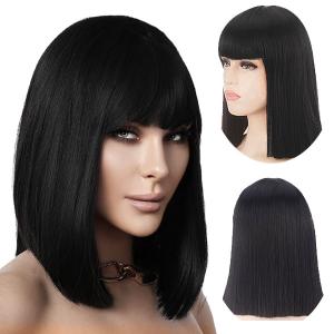 クレオパトラ風 フルウィッグ 50cm ミディアムストレート セミロング