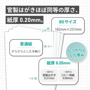普通紙 B5サイズ 80枚入り 紙厚0.20m...の詳細画像2