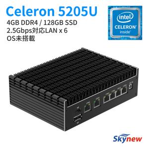 ファンレスミニpc ミニpc デスクトップパソコン ミニパソコン OSなし Celeron 5205U メモリ4GB SSD128GB 省スペース skynew k16の商品画像