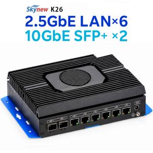 産業用 ミニPC 2.5GbE LAN×6・10GbE SFP+×2 【 OSなし / 第12世代 Core i5-1235U / メモリ16GB / SSD512GB 】  マルチLAN 小型パソコン Skynew K26