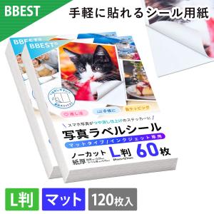 BBEST 写真ラベルシール マットタイプ インクジェット専用 L判 120枚 MS-L-120