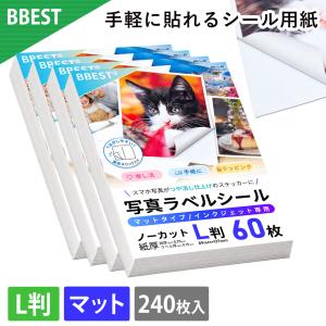 BBEST 写真ラベルシール マットタイプ インクジェット専用 L判 240枚 MS-L-240