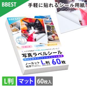 BBEST 写真ラベルシール マットタイプ インクジェット専用 L判 60枚 MS-L-60