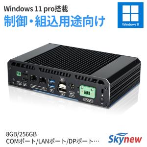 ファンレスミニPC 産業用 Windows11 Intel i3 / 8GB / 256GB 組込 制御 業務用 デスクトップパソコン サーバー ボックス型 新品 Skynew S3+