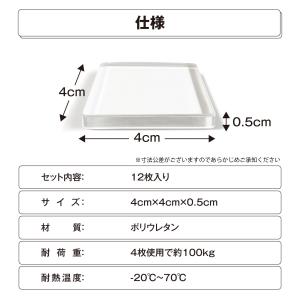 耐震マット 12枚入り 透明 4cm×4cm ...の詳細画像5