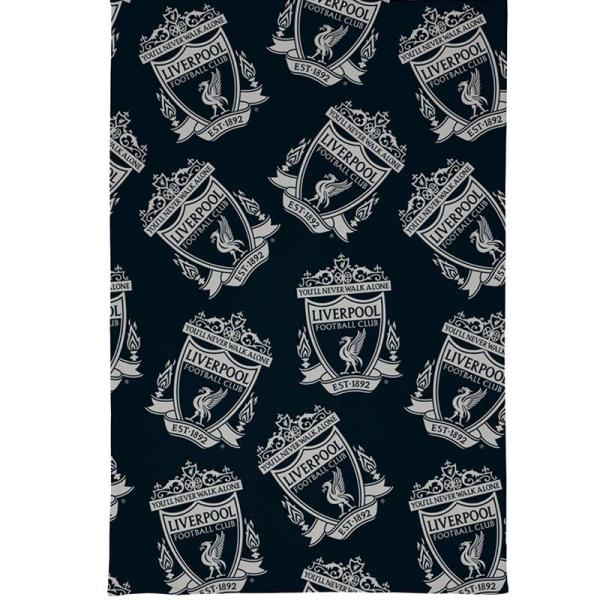 リバプール　チームオフィシャル　チャコールクレスト フリースブランケット
