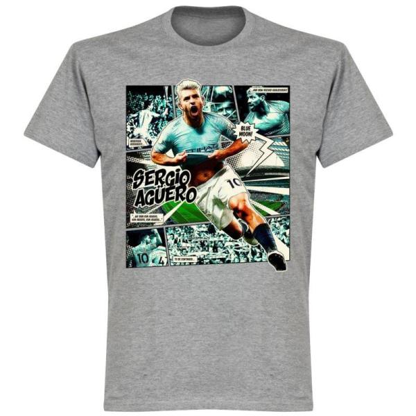 マンチェスターシティ　アグエロ　GREY-PNN-5595P　comic　Tシャツ　半袖　RE-TA...