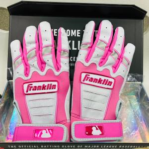 【オリジナルカラーモデル】Franklin(フランクリン)　オリジナルオーダーモデル　バッティング手袋　バッティンググローブ　野球　ホワイト　ピンク　当店限定