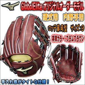 【手袋サイズをタイトに】ミズノ　MIZUNO　グローバルエリート　GlobalElite　オリジナルオーダーグラブ　硬式用　内野手用　藤岡型　高校野球対応　型付無料｜bbltomoi