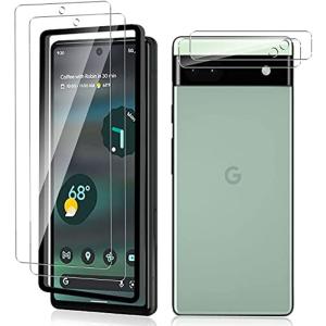 For GooglePixel6a ガラスフィルム（2枚）+カメラフィルム（2枚）［ガイド枠付き］旭硝子製 Kluso 強化ガラス 9H 耐