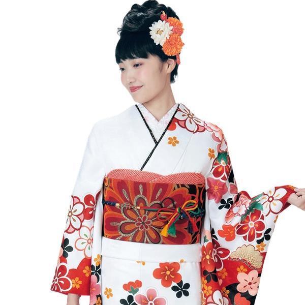 H.L 絵羽振袖着物【単品】【7】白系 卒業式・成人式・パーティ