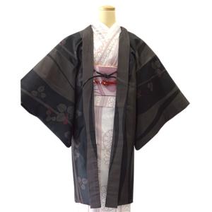 KIMONOMACHI 羽織 単品 オリジナル 「縞更紗 利休」 ポリエステル