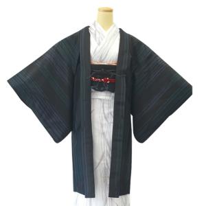 羽織 レース羽織 黒 ブラック 花万華鏡 和装 着物 長羽織 フリーサイズ