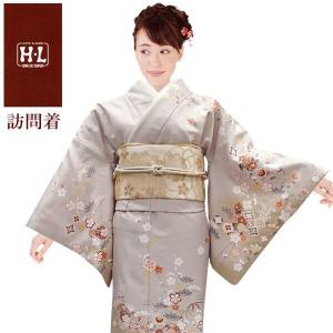 H.L（アッシュ・エル） 訪問着 単品 濃赤紫地 桜尽くし柄 フリー