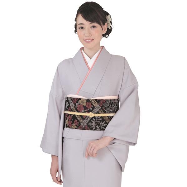 【R.K 慶事のきもの 3点セット】（着物・袋帯・長襦袢）色無地 地模様（19 桜鼠）洗える レディ...
