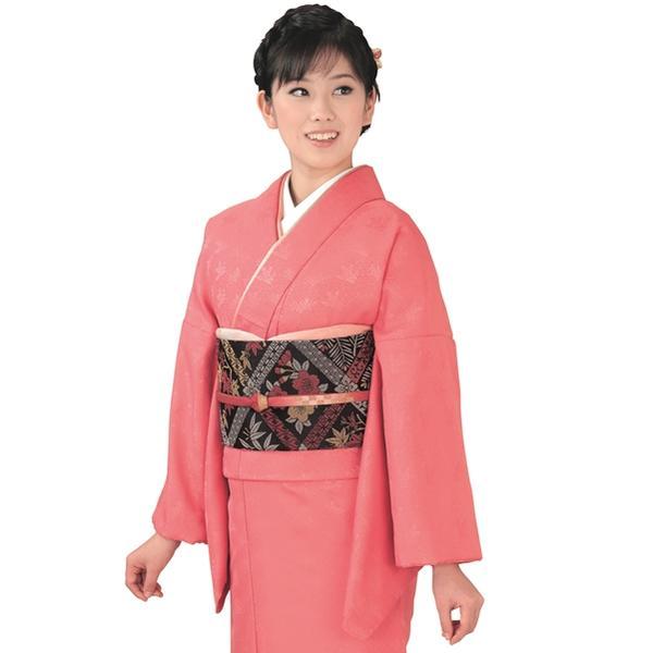 【R.K 慶事のきもの 3点セット】（着物・袋帯・長襦袢）色無地 地模様（1 浅緋）洗える レディー...
